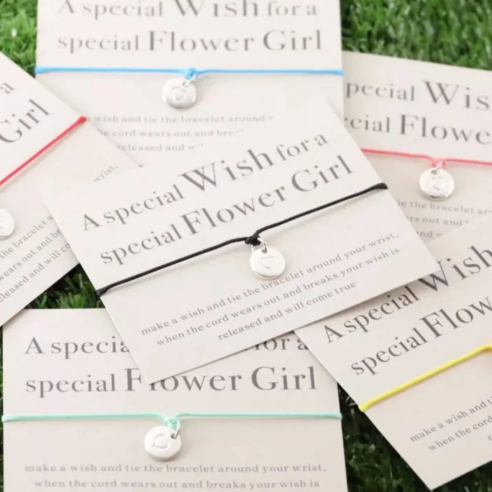 NEW Flower Girl Wish Bracelet Thank You Gift